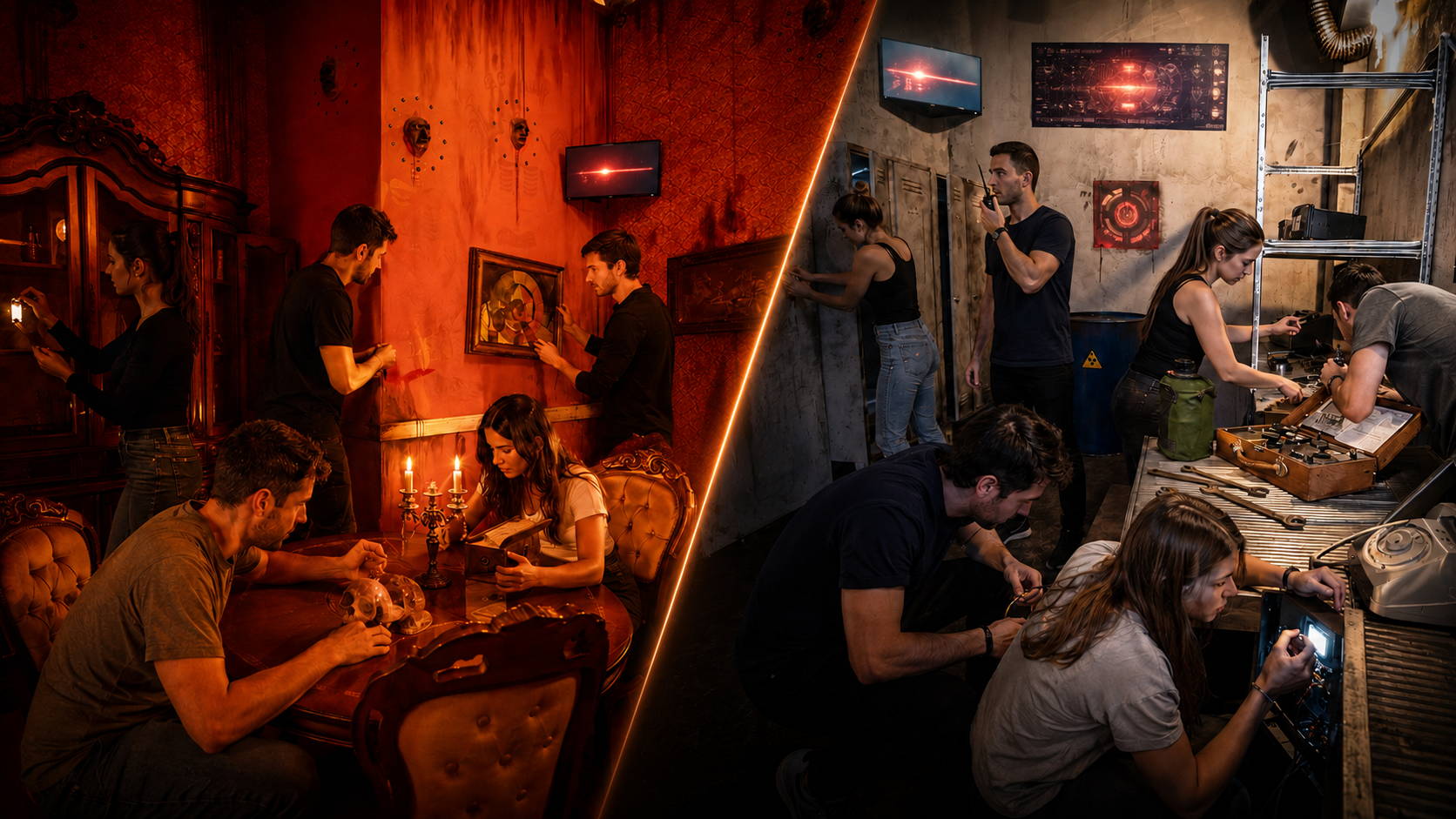 Cos’è una escape room: significato, definizione e tipologie 6 Due diverse ambientazioni di escape room a Roma mostrano esperienze immersive tra horror e azione